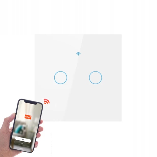 WŁĄCZNIK WYŁĄCZNIK PRZEŁĄCZNIK ŚWIATŁA SZKLANY WIFI BIAŁY TUYA SMART